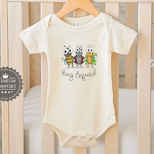Bug Squad Baby Bodysuit - Adorable Smiling Bugs Outfit - Funny Baby Clothes - Newborn Gift - Baby Shower Gift - Cute Baby Bodysuit