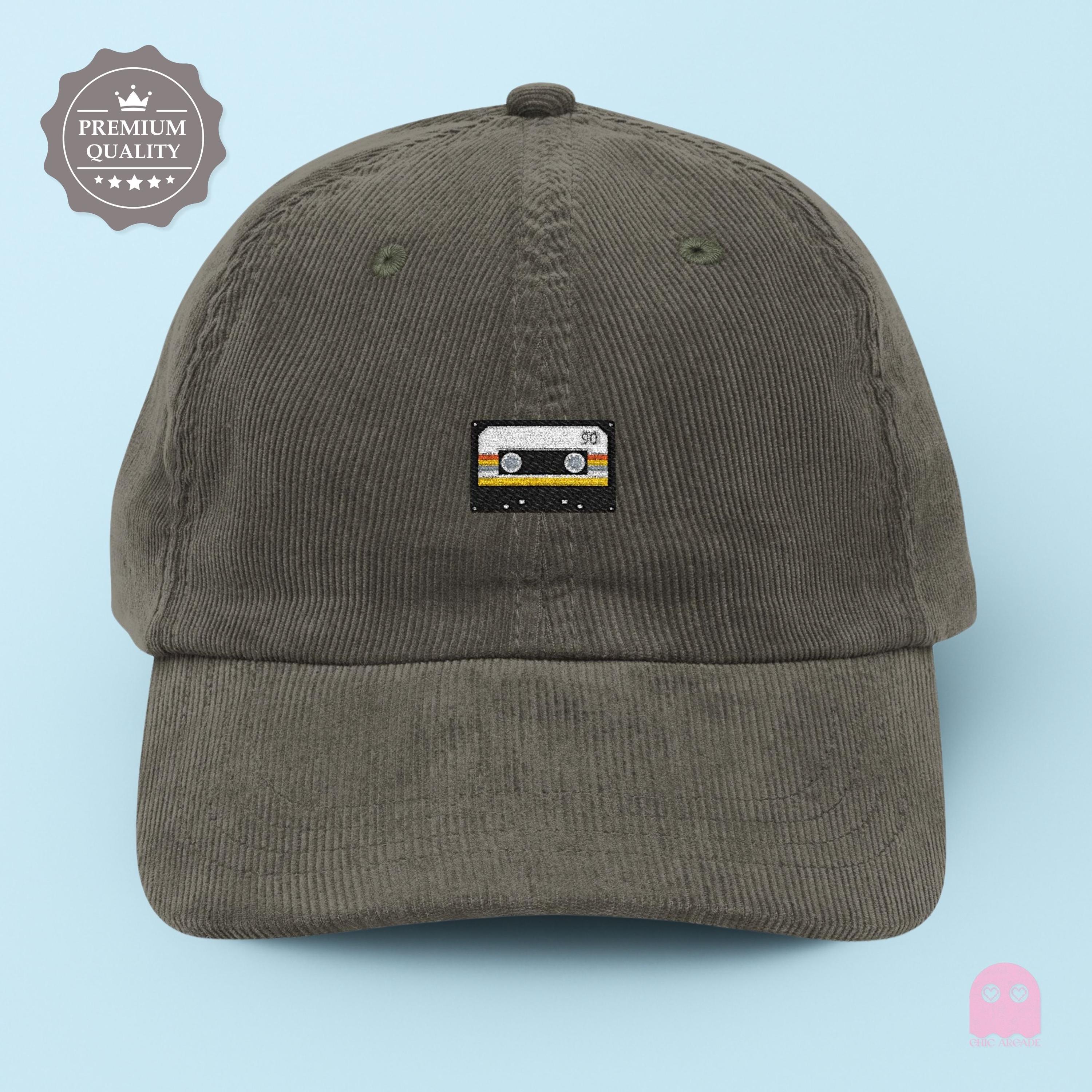 帽子 90s corduroy Casquette Cassette Tape Embroidered Corduroy Cap | 90s Nostalgia Baseball