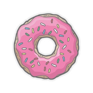 Donut | Pink | Cartoon | Kiss-Cut Stickers