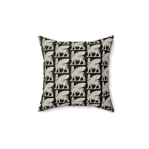 Assyrian Lamassu | Home Decor | Black | Spun Polyester Square Pillow