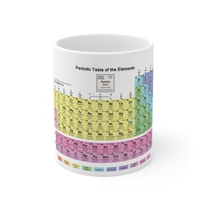 Taza de cerámica de 11 oz con la tabla periódica de los elementos