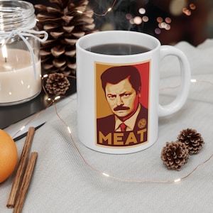 Ron Swanson | Meat | Parks and Recreation | Ceramic Mug 11oz