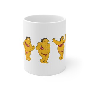 Sexy Barney Gumble in Bikini Dancing | Think unsexy thoughts | The Simpsons | Fun | Ceramic Mug 11oz