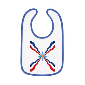 Assyrian Flag Baby Contrast Trim Jersey Bib