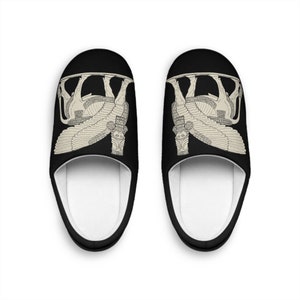 Assyrian Lamassu Black Indoor Slippers