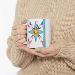 Assyrian Flag | Atoureta | Assyrian Calligraphy | Ceramic Mug 11oz