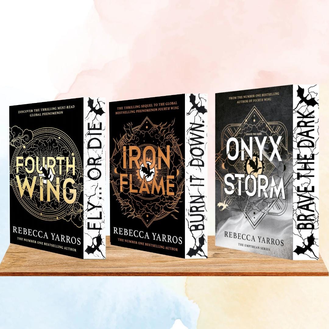 Fourth Wing, Iron Flame, Onyx Storm Set by Rebecca Yarros: Sprayed