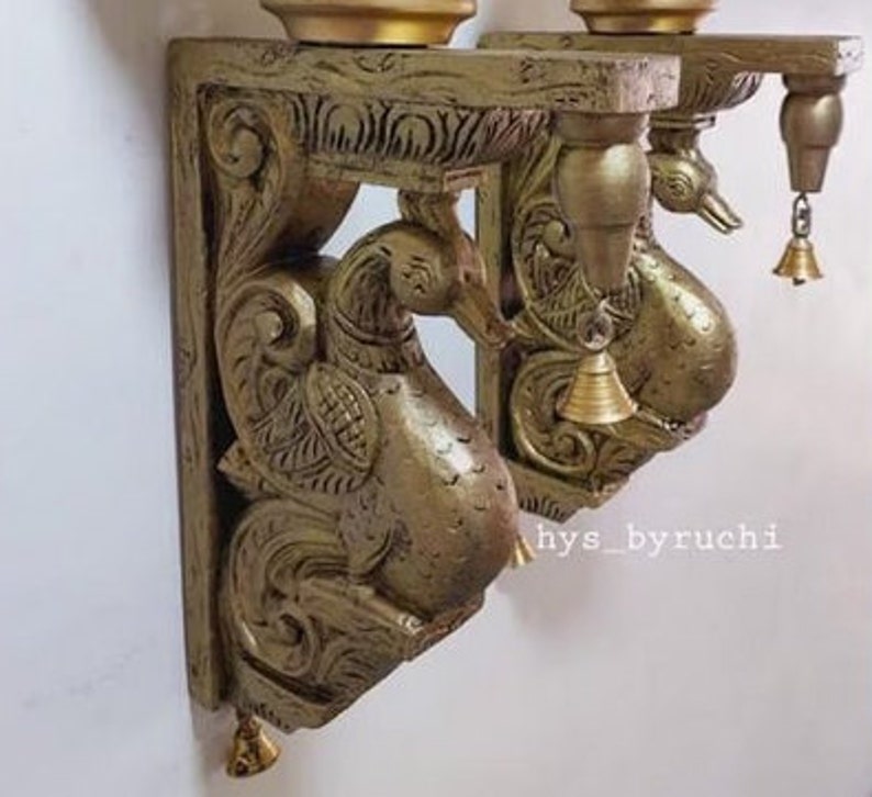 Wooden Bracket Beautiful Swan the Annam Brackets Handcarved Wood