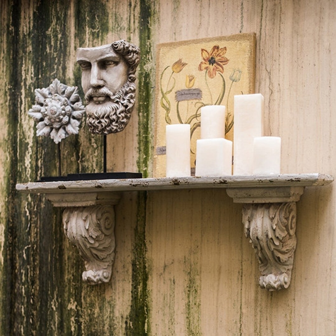 Wall Shelves Shabby Chic Distressed White Decorative Wall Floating Shelf With Rectangular