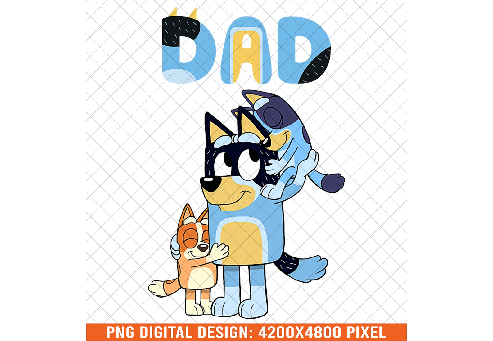 Bluey Dad Png Bluey Father's Day Png Bluey Bandit Heeler Etsy
