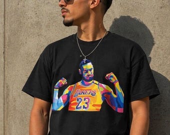 LeBron James NBA black T-shirt, size L, regular fit, basketball sports