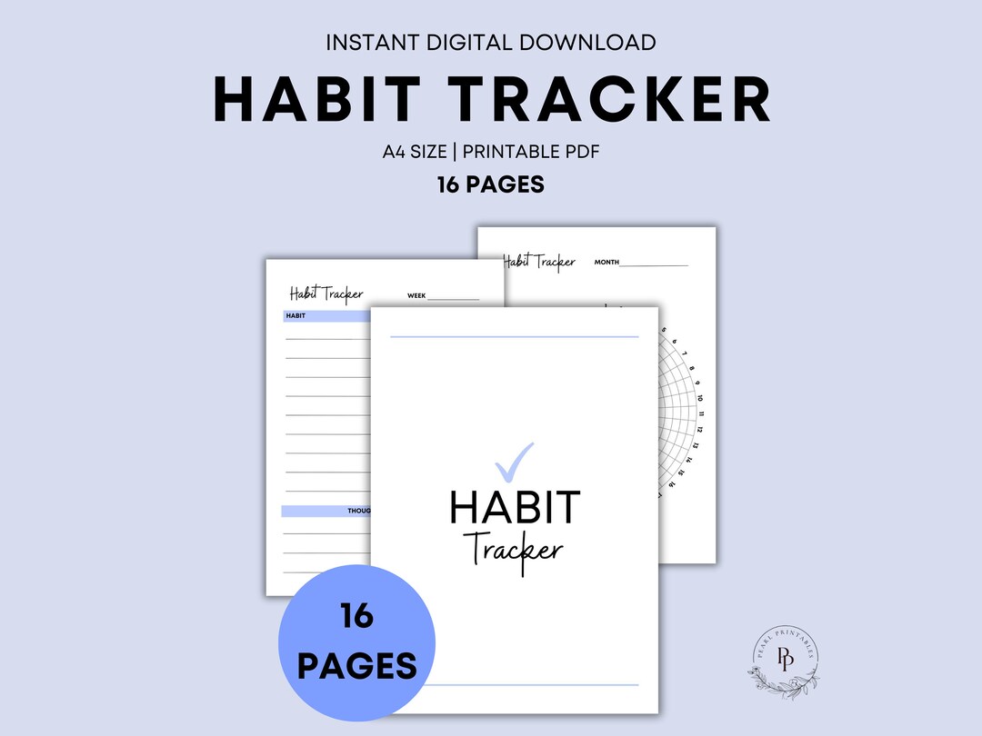 Printable Habit Tracker | A4 Size PDF Download | Self Care Planner ...