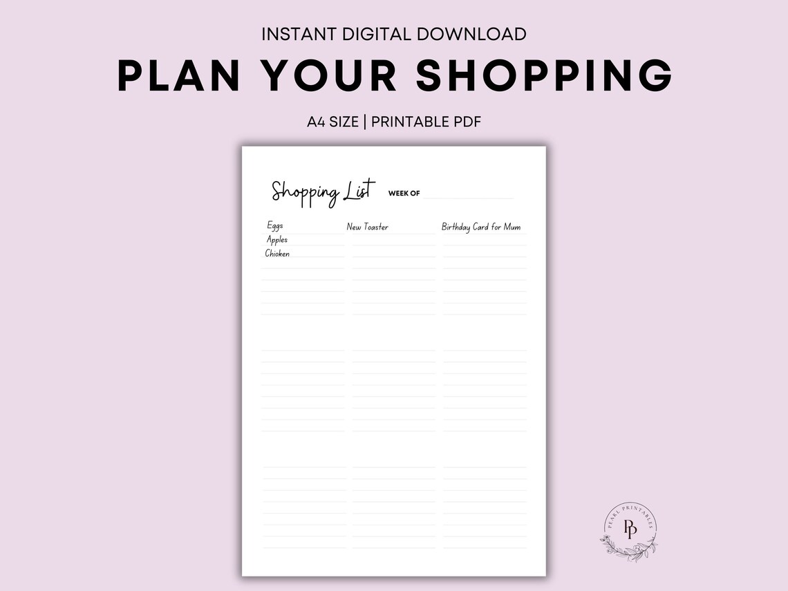 Printable Meal Planner A4 Size Printable PDF Weekly Meal Tracker ...