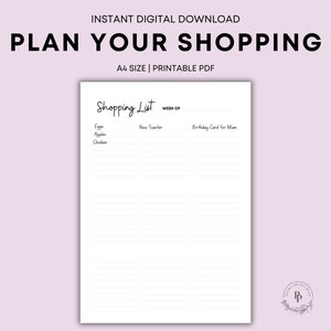 Printable Meal Planner A4 Size Printable PDF Weekly Meal Tracker