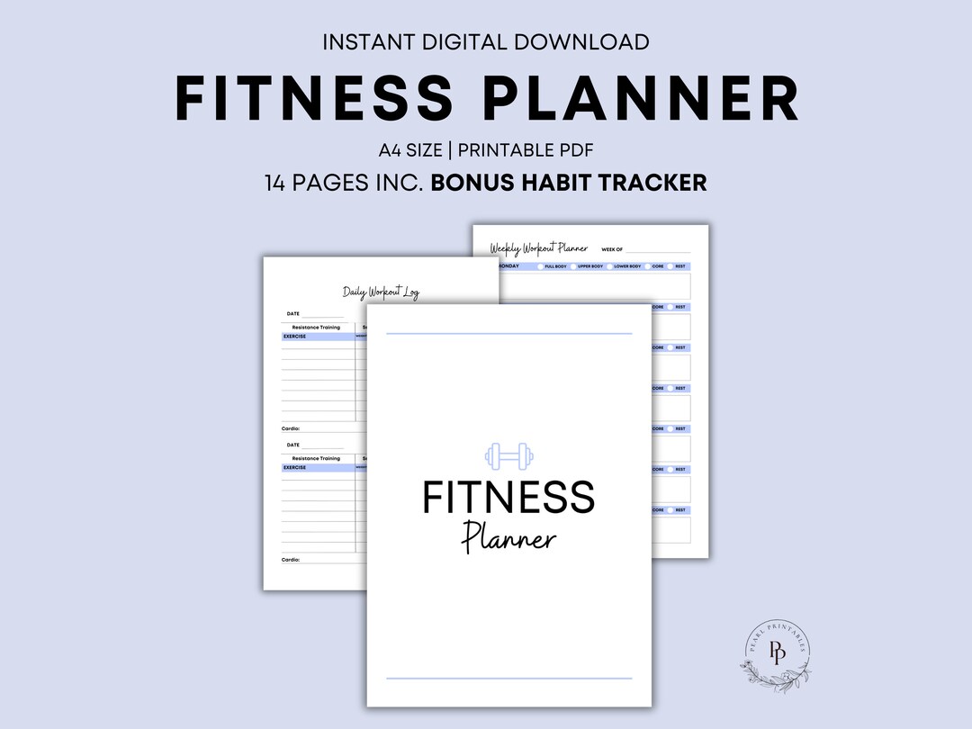Fitness Planner Printable | Workout Tracker | Weightlifting Log ...