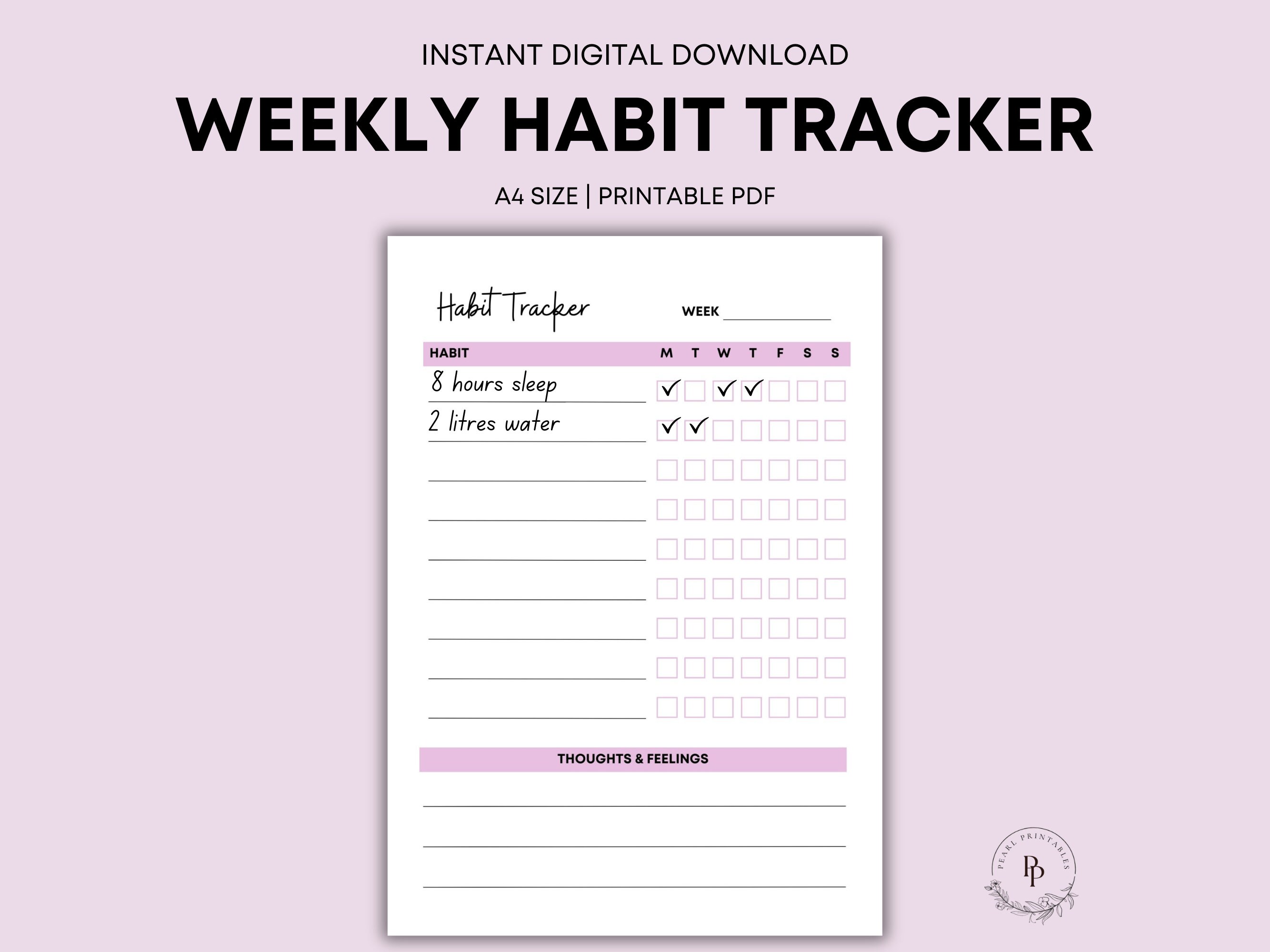 Habit Tracker Printable | A4 Size PDF Download | Routine Tracker | Self ...