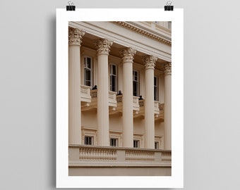 dystopian meeting | Architectural print, print, architectural photography, analogue photography, London, beige interior design