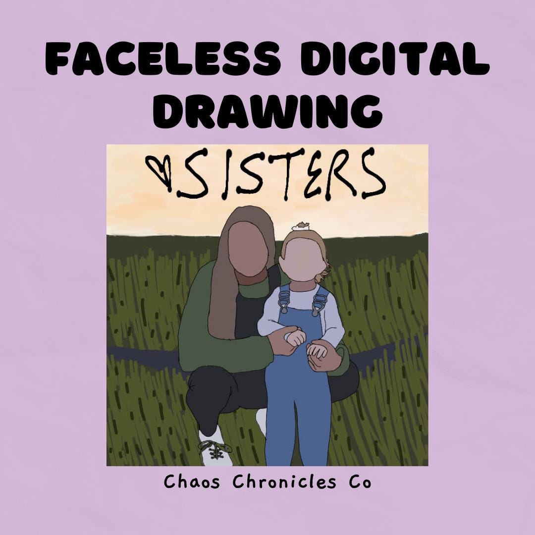 Faceless Digital Drawing - Etsy