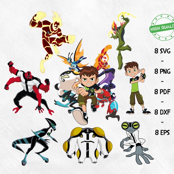 ben 10 svg, ben 10 png, diseño de camisa ben 10, archivo vectorial digital, svg, png, pdf, dxf