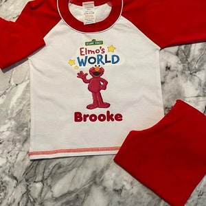 Elmo’s world personalised pyjamas, Sesame Street, Cookie Monster, Oscar the grouch, Bert & Ernie