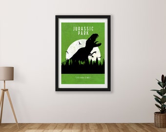 Jurassic Park Spielberg Minimalist Film Movie Print available in a2 a3 a4