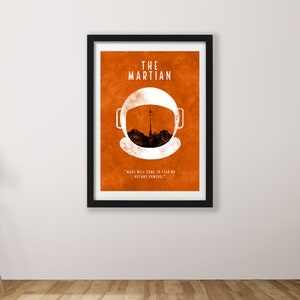 The Martian Minimalist Film Movie Print available in a2 a3 a4