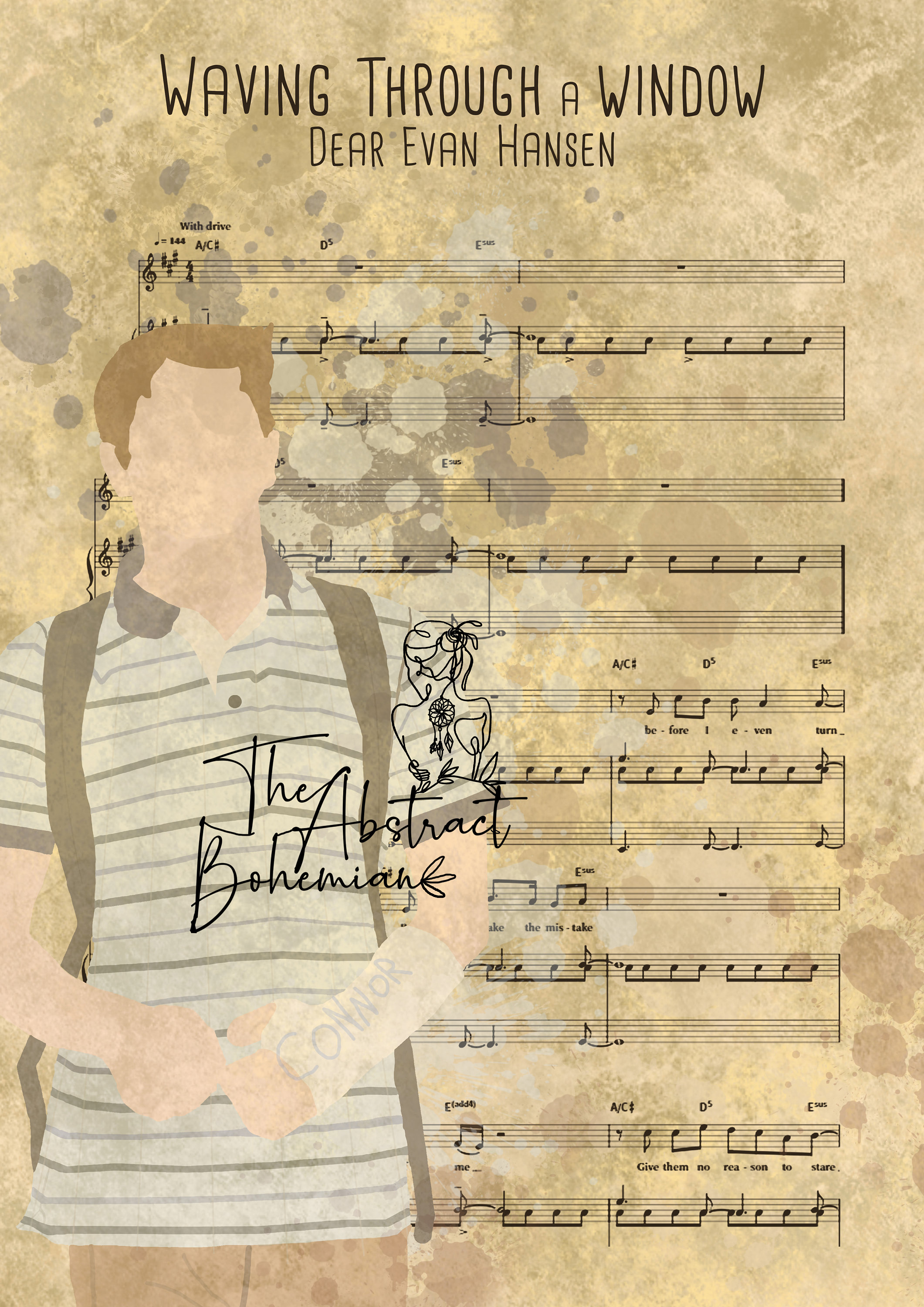 Evan Dear Evan Hansen the Musical Sheet Music Art Prints Minimalist