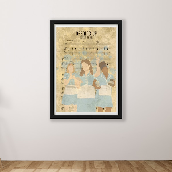 Jenna Dawn Becky | Waitress The Musical Sheet Music Art Prints | Minimalist Style | West End Broadway | available in a2 a3 a4