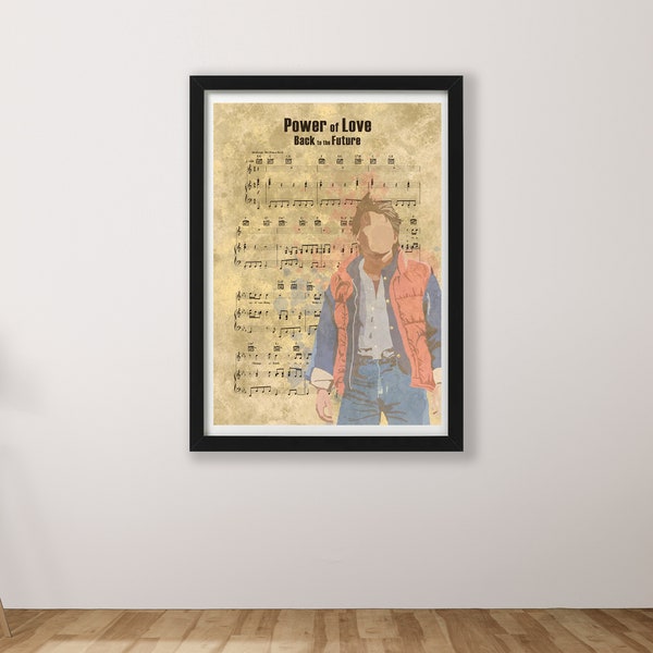 Marty McFly | Back to the Future The Musical Sheet Music Art Prints | Minimalist Style | West End Broadway | available in a2 a3 a4