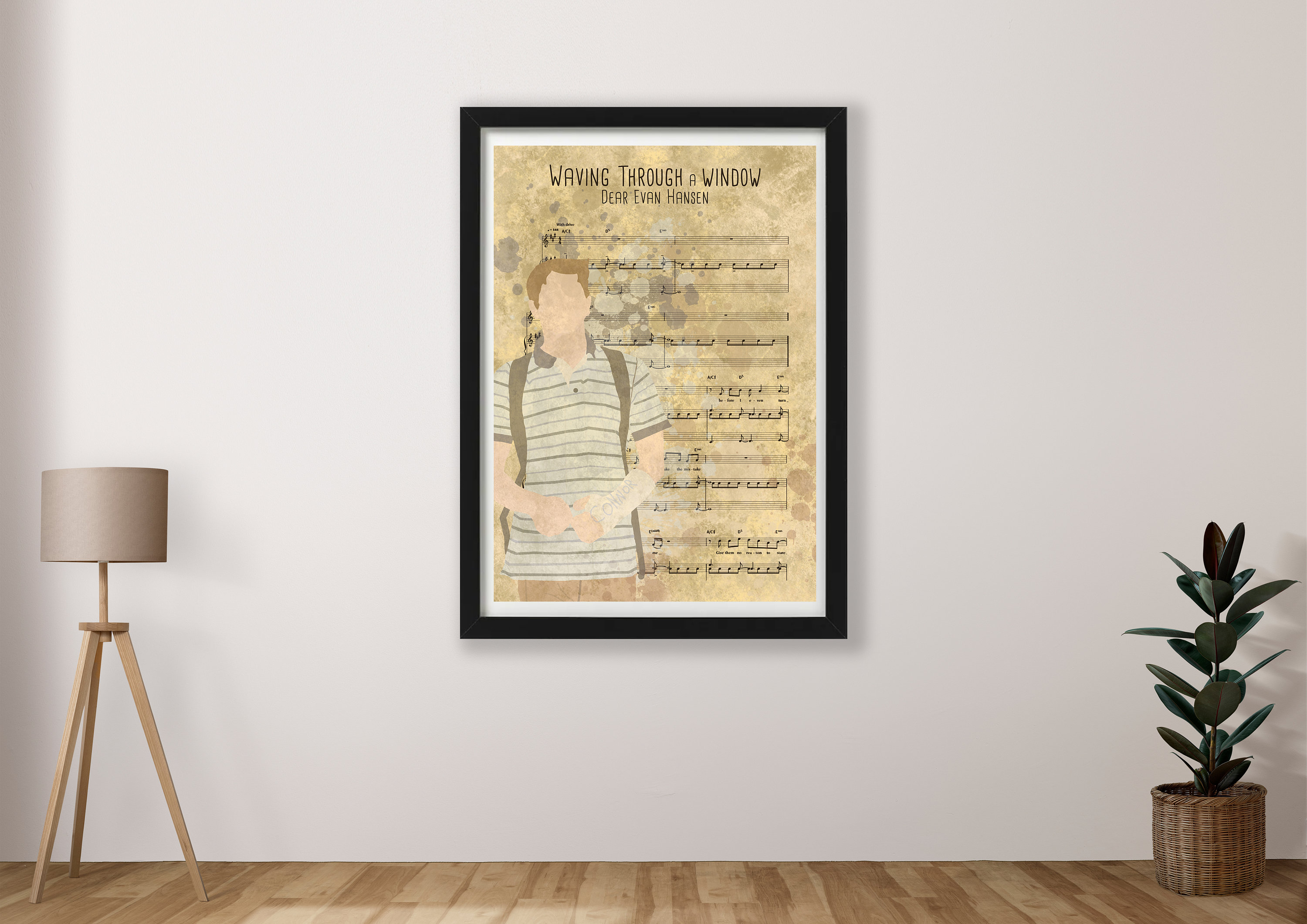 Dear Evan Hansen Sheet Music Art Print | Broadway Minimalist Decor