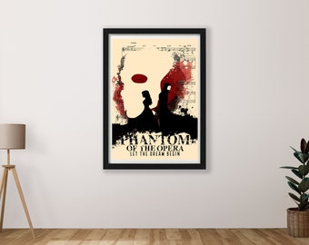 Phantom of the Opera Musical Print available in a2 a3 a4