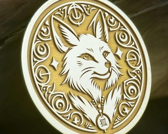 14K Solid Gold & Silver Kitsune Fox Necklace Japanese Fox Pendant Charm, Elegant Mythical Jewelry Gift for Lovers