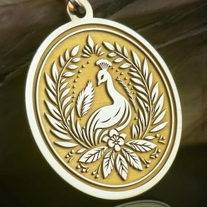 14K Solid Gold Peacock Pendant – Symbol of Beauty & Grace, Elegant Bird Medallion Necklace, Nature-Inspired Jewelry, Ornate Floral Charm