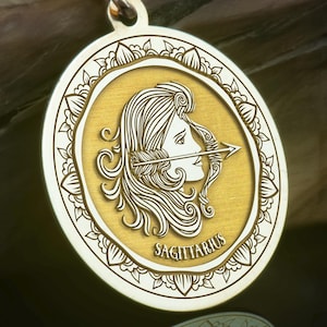 14K Gold & Silber Schütze Halskette, Celestial Sternzeichen Anhänger, Horoskop Charme Schmuck Geschenk für Geburtstag oder Astrologie Liebhaber