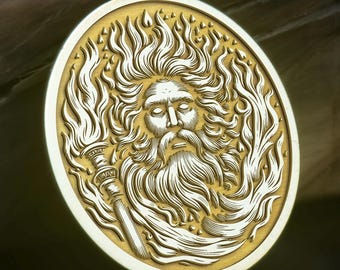 14K gouden Hephaestus-hanger: ketting Griekse god van het vuur