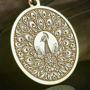 14K Solid Gold Peacock Spirit Necklace, Intricate Feather Bird Jewelry, Silver Animal Totem Pendant, Gold Plated Rebirth Amulet Gift for Her
