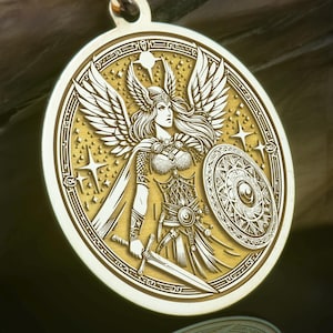 Valkyrie Necklace, Norse Shield Maiden Pendant in Silver or 14K Gold, Viking Mythology Gift