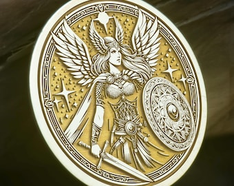 Valkyrie Necklace, Norse Shield Maiden Pendant in Silver or 14K Gold, Viking Mythology Gift