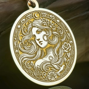 14K Solid Gold Venus Pendant, Roman Goddess of Beauty Necklace, Intricate Mythological Jewelry, Elegant Gold Charm, Valentine's Day gifts