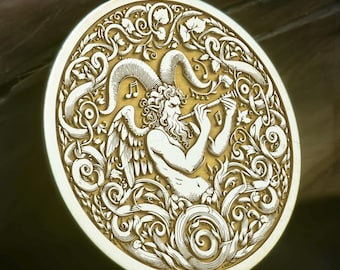 Pan Greek God Necklace: Sterling Silver Satyr Flute Pendant
