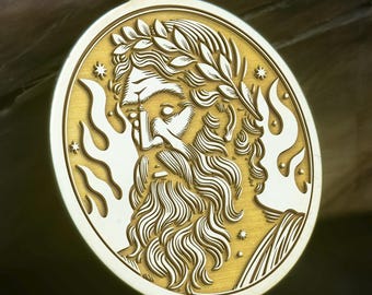 14K massief gouden Hephaestus-hanger, zilveren Hephaestus-hanger, God of Fire-ketting, roségouden Griekse God of Fire-ketting