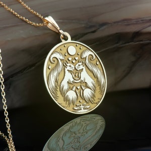 14k Solid Gold Eichhörnchen-Liebhaber-Karte Halskette, die Liebhaber Charme, Silber personalisierte paar Halskette Gold, Geschenk für paar, Geschenk für ihn, sie,