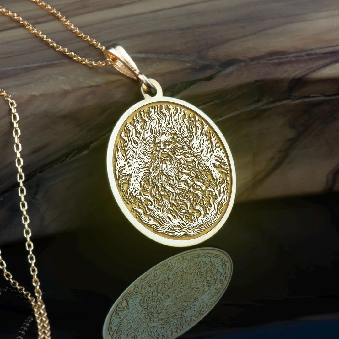 Surtr Norse Fire Giant Pendant Necklace: Sterling Silver Viking ...