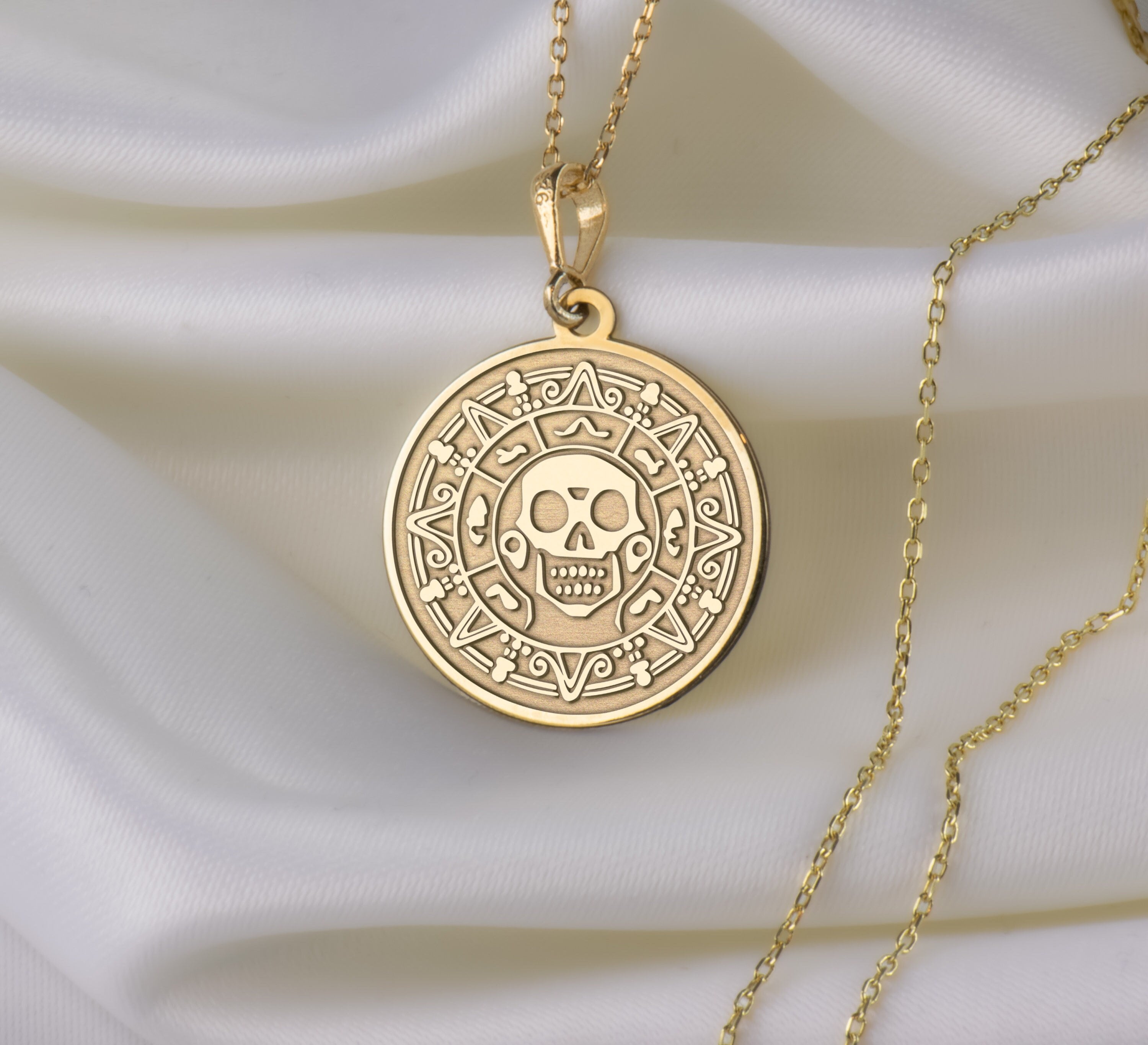 Gold Pirate Pendant - Etsy Gold Pirate Pendant - Etsy
