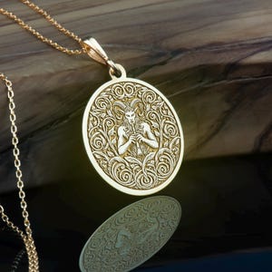 14K Gold Pan Charm, Silver Satyr Pendant, Rose Gold Satyr Pendant, Greek God of Music Necklace, Silver Greek God of Nature Pan Necklace