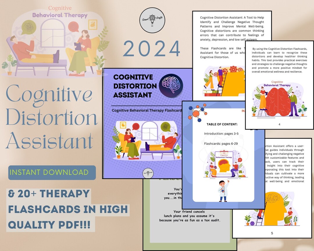 Positive Mindset CBT Flashcards Cognitive Distortion Assistant ...