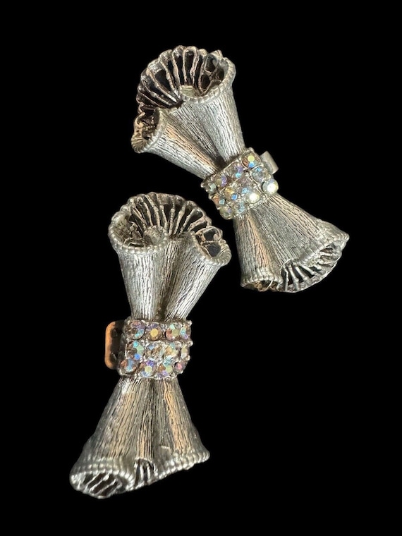 Vintage MUSI Crystal Rhinestone Shoe Clips Pair S… - image 1