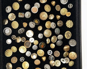 Gold Tone/Silver Tone/Military/Shiny Lot of Antique Vintage Buttons -