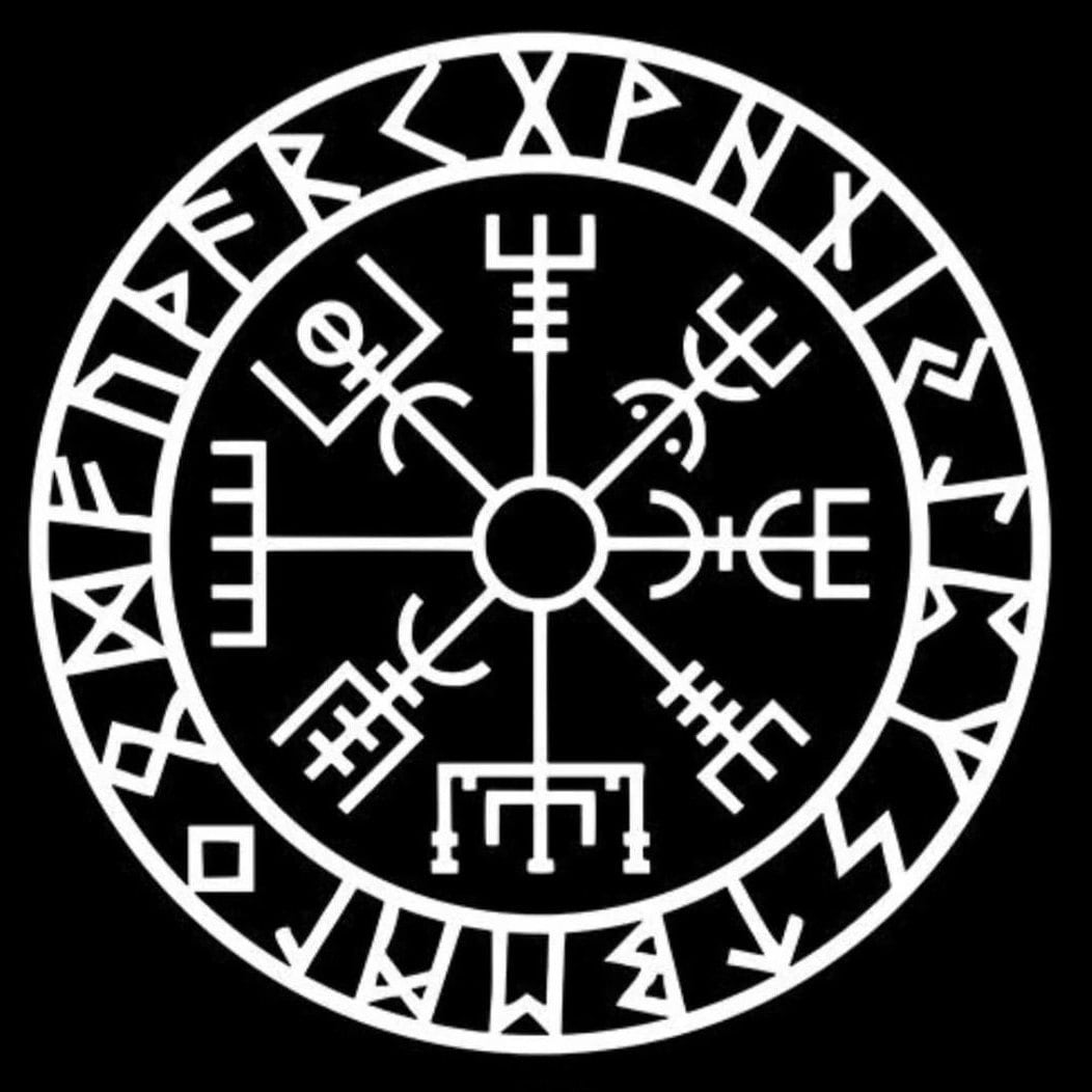 Norse Pagan Symbol Vegvísir With Runes Decal - Etsy