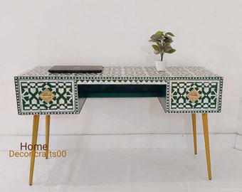 New handmade mother of pearl inlay Work Desk, mop inlay laptop table, mop  inlay Study table, desk, bone inlay furniture, mop inlay console,
